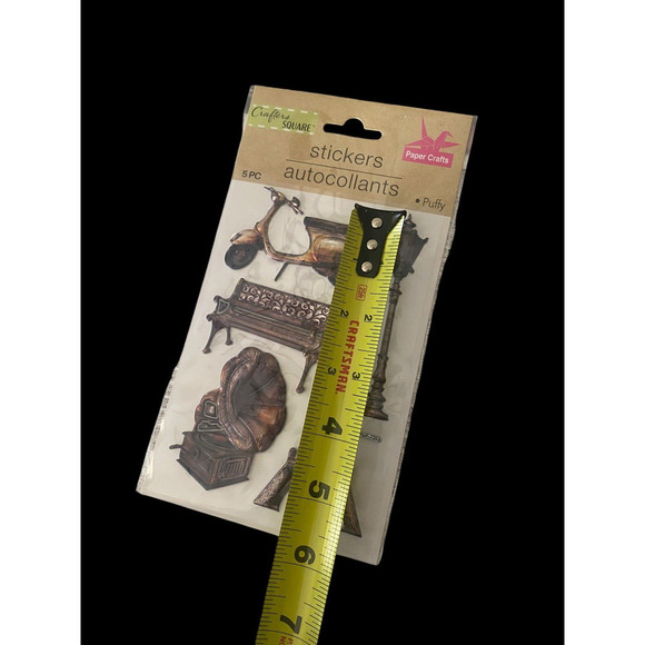 Crafters Square Puffy Stickers Set Lot 3 Pks Vintage Cameras Music Instruments - Picture 15 of 16